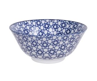 Ciotole Nippon Blue Tokyo Design Studio, 15.2x6.7 Cm, 500 Ml, 4 Pezzi - Design Giapponese Blu Intenso
