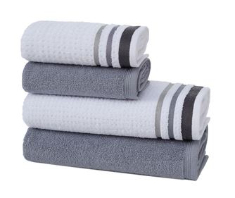 Set 4 prosoape de baie Alsop Grey