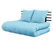 Sofa extensibila Shinsano Black and Celest Blue