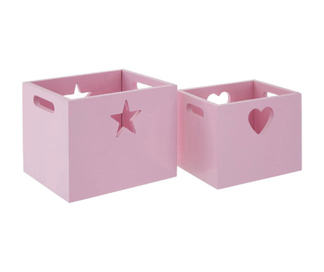 RESIGILAT Cutie pentru depozitare Hearts And Stars Pink