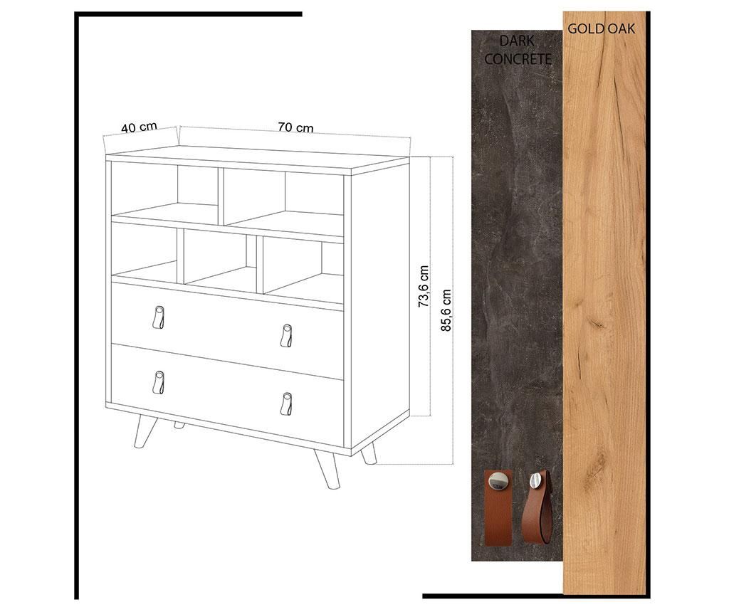 Comoda Mod Design, Dionisis, PAL melaminat, 70x40x86 cm - 2