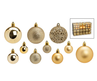 Set 100 ukrasne kuglice Festive Gold