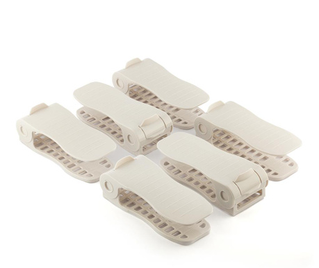Set 6 suporturi pentru pantofi Innovagoods, InnovaGoods Rack Adjustable, polipropilena