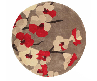 Covor Flair Rugs, Blossom Red Round, 135 cm, poliester