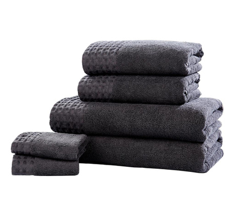 Sada 6 ručníků Retreat Charcoal