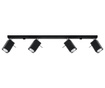Plafoniera Nice Lamps, Toscana Four Long Black, otel, negru, 80x6x16 cm