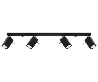 Plafoniera Nice Lamps, Toscana Four Long Black, otel, negru, 80x6x16 cm