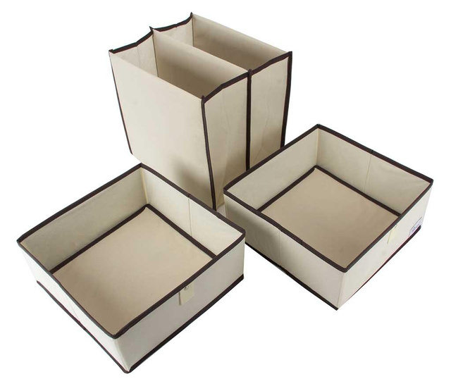 Set 2 cutii tip sertar pentru depozitare si suport Ruth