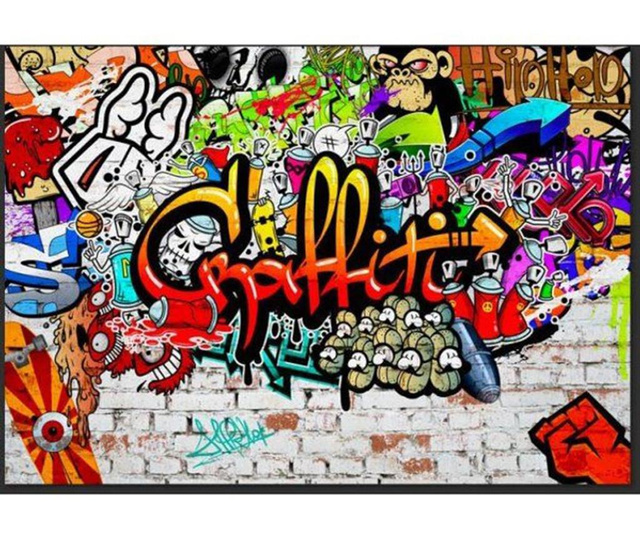 Stenska tapeta Colorful Graffiti