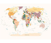 Tapet Artgeist, World Map, textil netesut, 280x400 cm