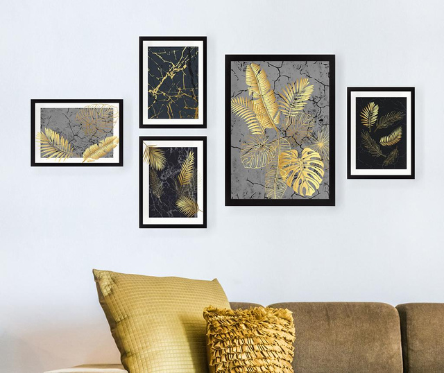 Комплект 5 картини Golden Palm