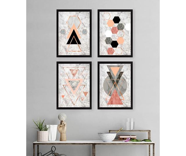 Set 4 slik Geometric 34x44 cm