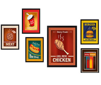 Комплект 6 картини Fast Food
