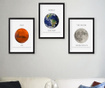 Комплект 3 картини Sun Moon Earth 34x44 см