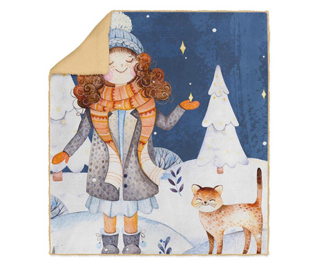 Pled Oyo Kids, Winter Cat, poliester, 130x160 cm