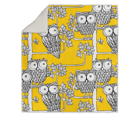 Pléd Yellow Owls 130x160 cm