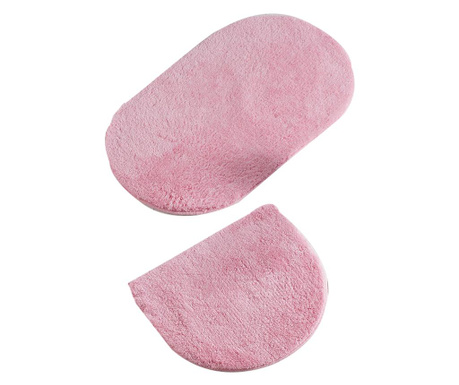 Set 2 covorase de baie Oval Candy Pink