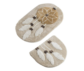 Set 2 kupaonska tepiha Dreamcatcher Brown Cream