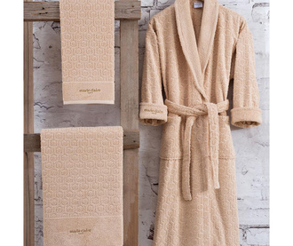 Комплект халат за баня и 2 кърпи Gladis Beige L