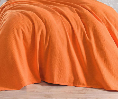 Cuvertura Pique Bella Carine By Esil Home, Basic Orange, bumbac, 200x200 cm