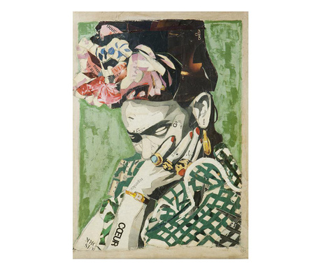 Tablou Surdic, Frida, canvas pictat din bumbac si in, 50x70 cm