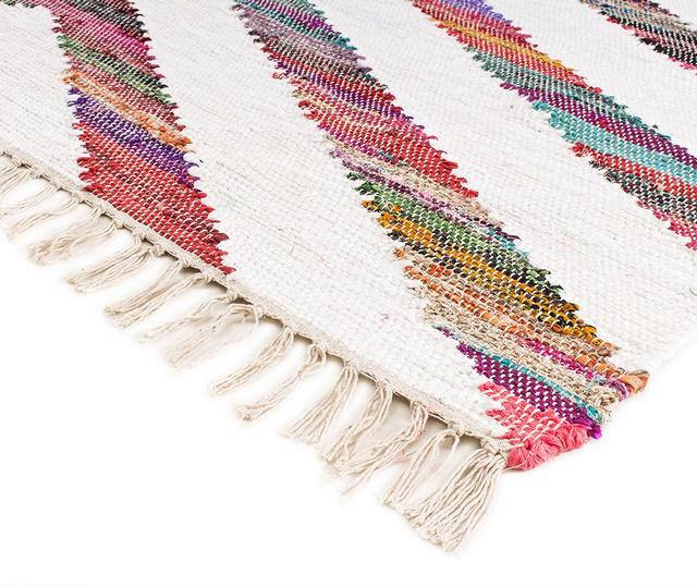 Tepih Boho Chindi Kilim Arrow White 120x180 cm