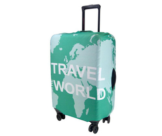 Travel the World Green Huzat gurulós bőröndre