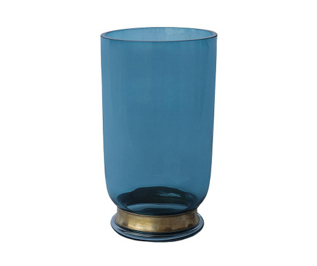 Vaza Disraeli, Jenna Blue, sticla, 14x14x25 cm, albastru