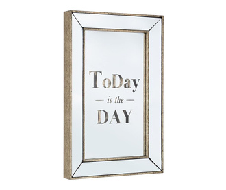 Stenska dekoracija z ogledalom Today Is The Day
