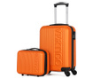 Zurich Orange Gurulós bőrönd és kozmetikai táska