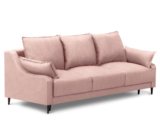 Canapea extensibila cu 3 locuri Mazzini Sofas, Ancolie Pink, roz, 90x215x94 cm