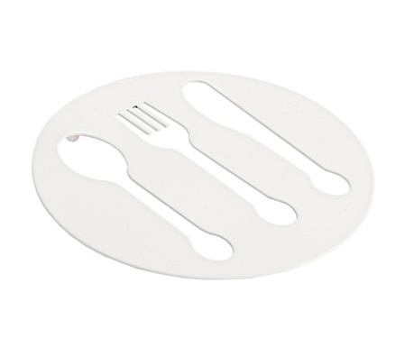 Cutlery Round White Edényalátét