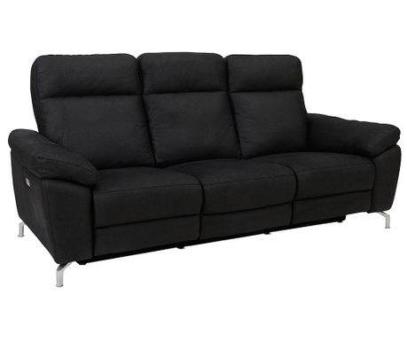 Kauč trosjed s relax sustavom Selesta Fabric Black