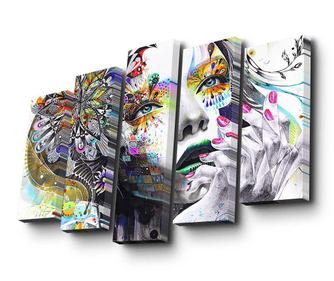 Set 5 slik Floral Face Art