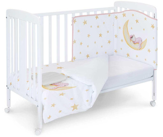 Set - otroška posteljica in dodatki Marlon Night Pink