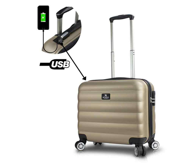 USB Little Lara Gold Gurulós bőrönd