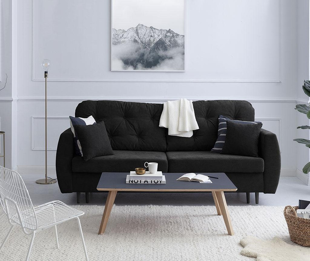 Popy Black Háromszemélyes kihúzható kanapé