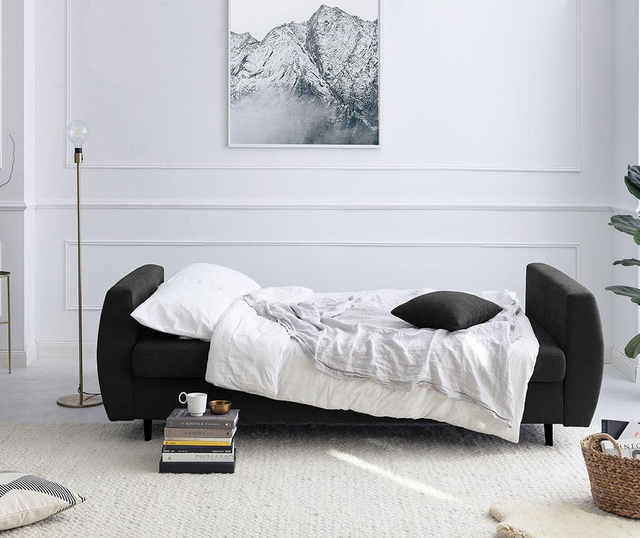 Popy Black Háromszemélyes kihúzható kanapé