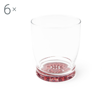 Set 6 čaše Mandala Red 0.34
