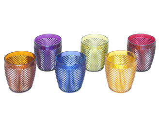 Set 6 pahare Excelsa, Diamond  Multicolor, plastic, 0.4