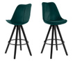 Set 2 scaune de bar Actona, Dima Dark Green, verde inchis, 55x49x112 cm