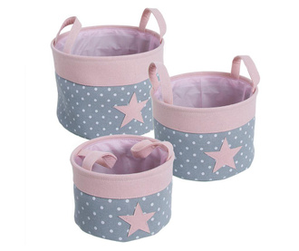 Set 3 košar Star Patch Pink