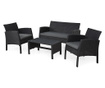 Комплект мебели за екстериор 4 части Barca Black & Grey