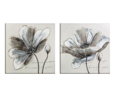 Комплект 2 картини Flowers 50x50 см