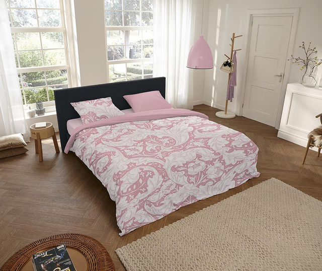 Set de pat Double Satin Descanso, Birza Pink, bumbac satinat, 4x36x26 cm