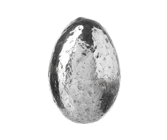 Decoratiune Resin Silver Egg