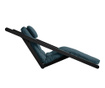 Ležaljka na razvlačenje za dnevni boravak Figo Black & Petrol Blue 70x200 cm
