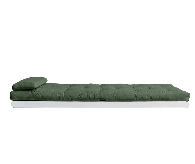 Raztegljiv počivalnik za dnevno sobo Figo White & Olive Green 70x200 cm