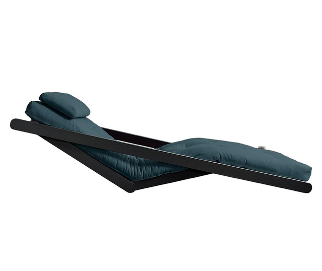Figo Black & Petrol Blue Kihúzható nappali heverő 120x200 cm