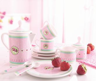 Set de masa de jucarie 11 piese Tableware Play Lucky Mushroom